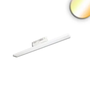 Luminaire linéaire prismatique sur rail triphasé 60cm, 32W, 3000|3500|4000K blanc