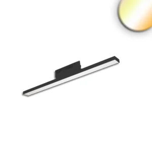 Luminaire linéaire prismatique sur rail triphasé 60cm, 32W, 3000|3500|4000K noir